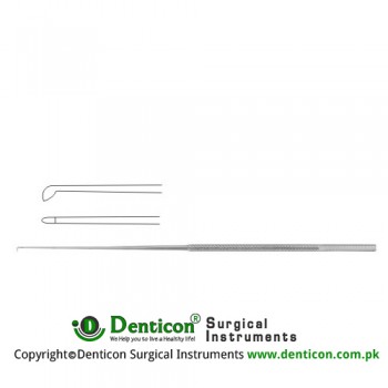 Rhoton Micro Curette Angled 45° Stainless Steel, 18.5 cm - 7 1/4" Tip Size 1.0 x 2.0 mm